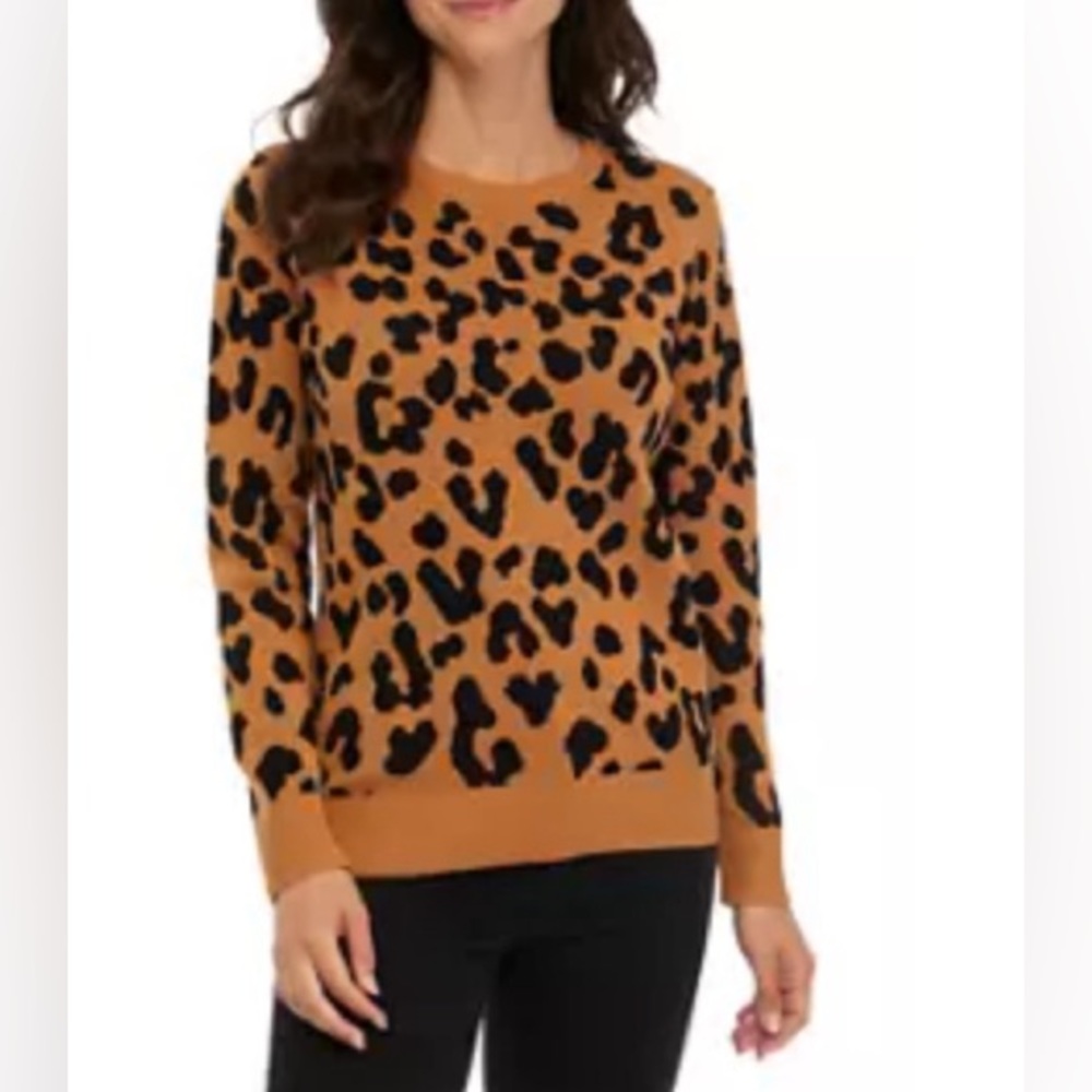 Kim Rogers Leopard Print Sweater, NWT, XL